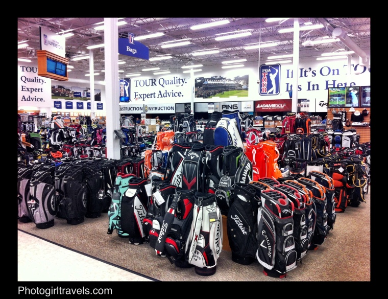 The PGA Superstore...the golf bag section